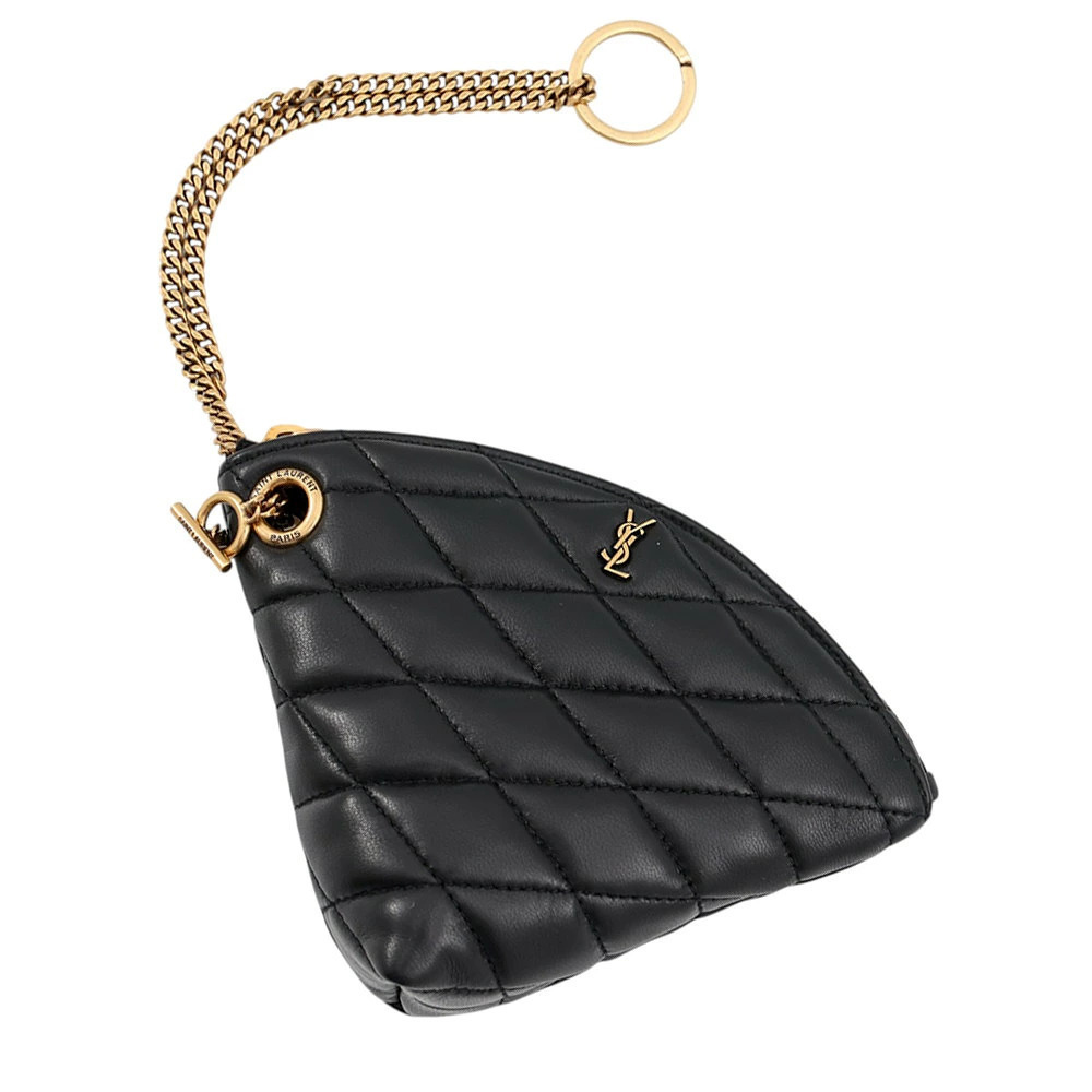 Saint Laurent Paris coin case Wallet Lambskin Wallet Black Pouch